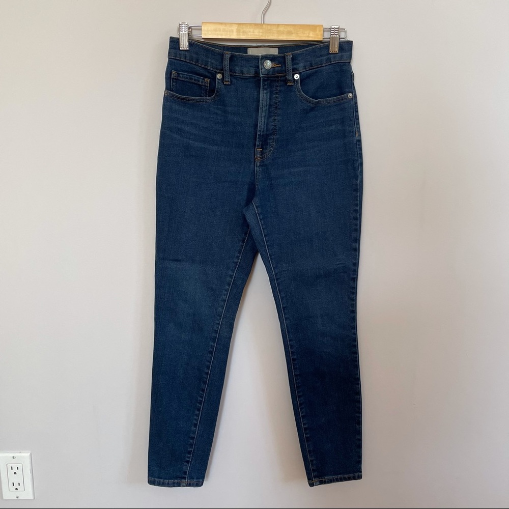 Everlane Authentic Stretch High Rise Skinny - Dark Blue - 27 ankle/petite